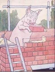 Das dritte kleine Schwein baute sein Haus aus Ziegeln